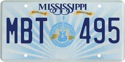 MS license plate MBT495
