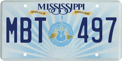 MS license plate MBT497