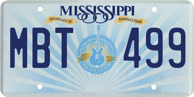 MS license plate MBT499