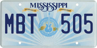MS license plate MBT505