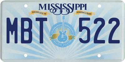 MS license plate MBT522
