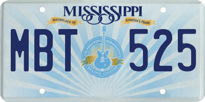 MS license plate MBT525