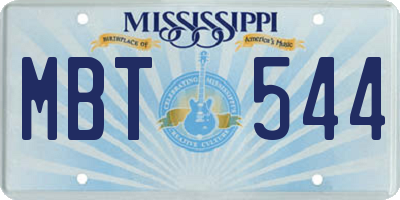 MS license plate MBT544