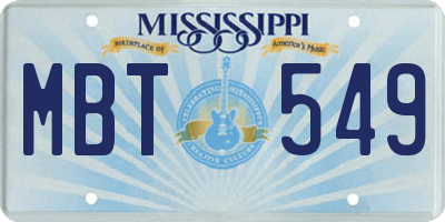 MS license plate MBT549