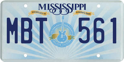 MS license plate MBT561