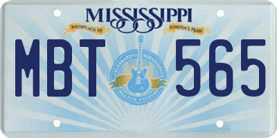 MS license plate MBT565