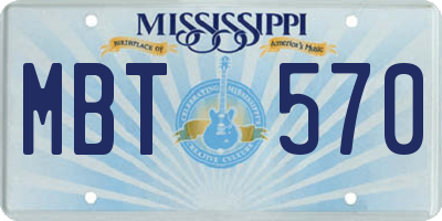 MS license plate MBT570