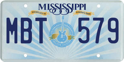 MS license plate MBT579