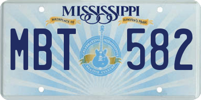 MS license plate MBT582