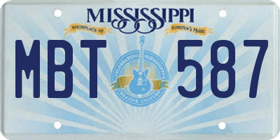 MS license plate MBT587