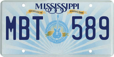 MS license plate MBT589