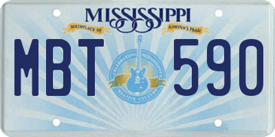 MS license plate MBT590