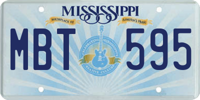MS license plate MBT595