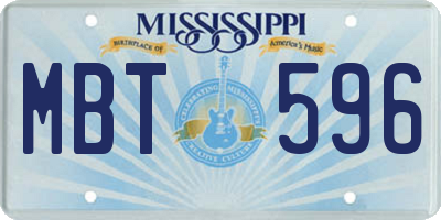 MS license plate MBT596