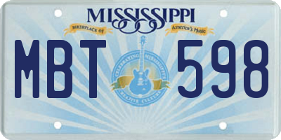 MS license plate MBT598