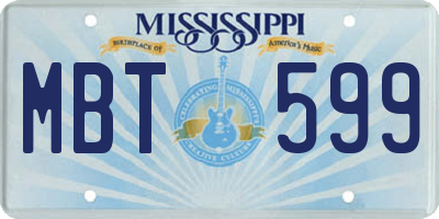 MS license plate MBT599