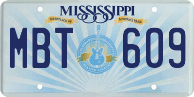 MS license plate MBT609