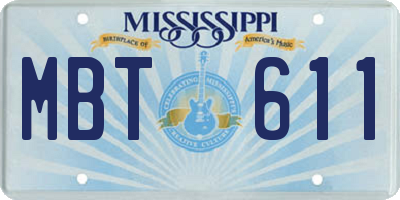 MS license plate MBT611