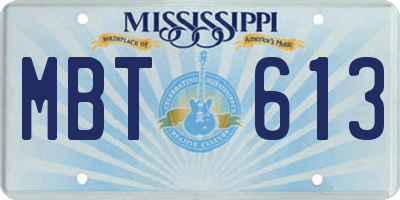 MS license plate MBT613