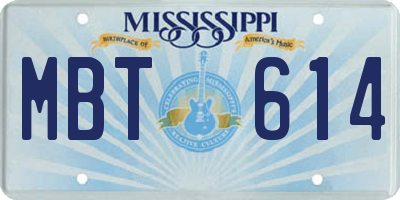 MS license plate MBT614