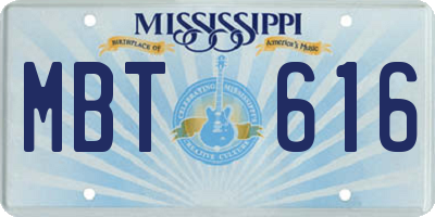 MS license plate MBT616