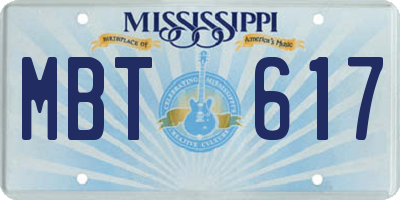MS license plate MBT617