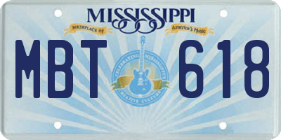 MS license plate MBT618