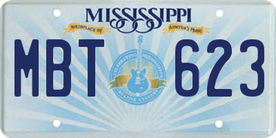 MS license plate MBT623
