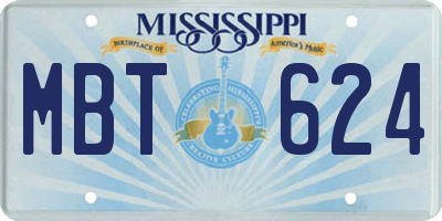 MS license plate MBT624