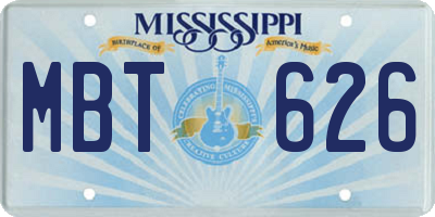 MS license plate MBT626