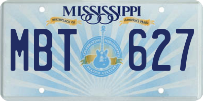 MS license plate MBT627