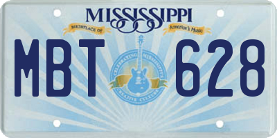 MS license plate MBT628