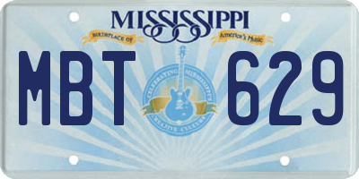 MS license plate MBT629