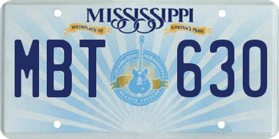 MS license plate MBT630