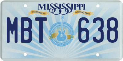 MS license plate MBT638