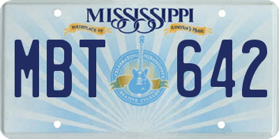 MS license plate MBT642