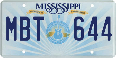 MS license plate MBT644