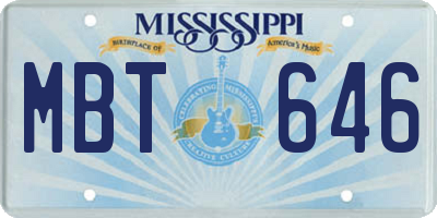 MS license plate MBT646