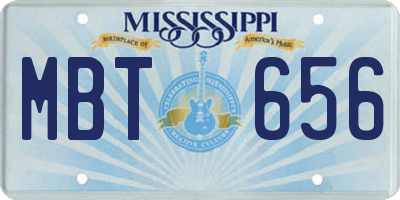 MS license plate MBT656