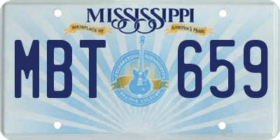 MS license plate MBT659