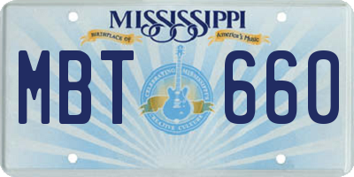 MS license plate MBT660