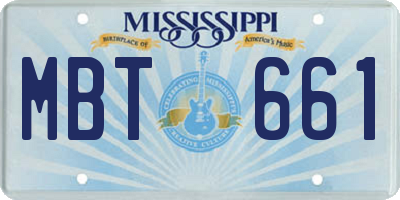 MS license plate MBT661