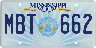 MS license plate MBT662