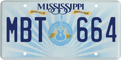 MS license plate MBT664