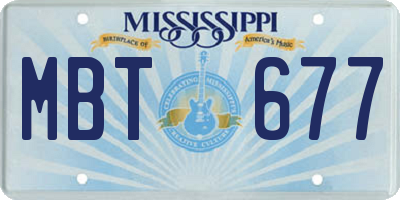 MS license plate MBT677