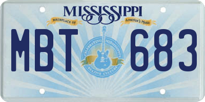 MS license plate MBT683