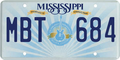 MS license plate MBT684