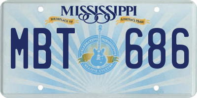 MS license plate MBT686