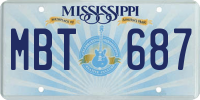 MS license plate MBT687