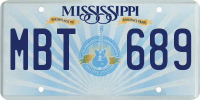 MS license plate MBT689
